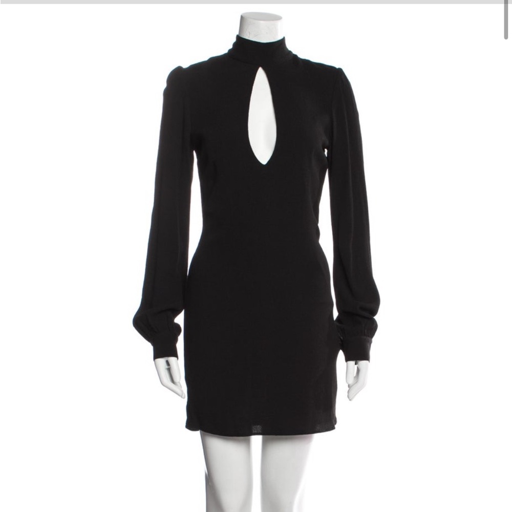 Stone cold Fox black mock neck mini dress